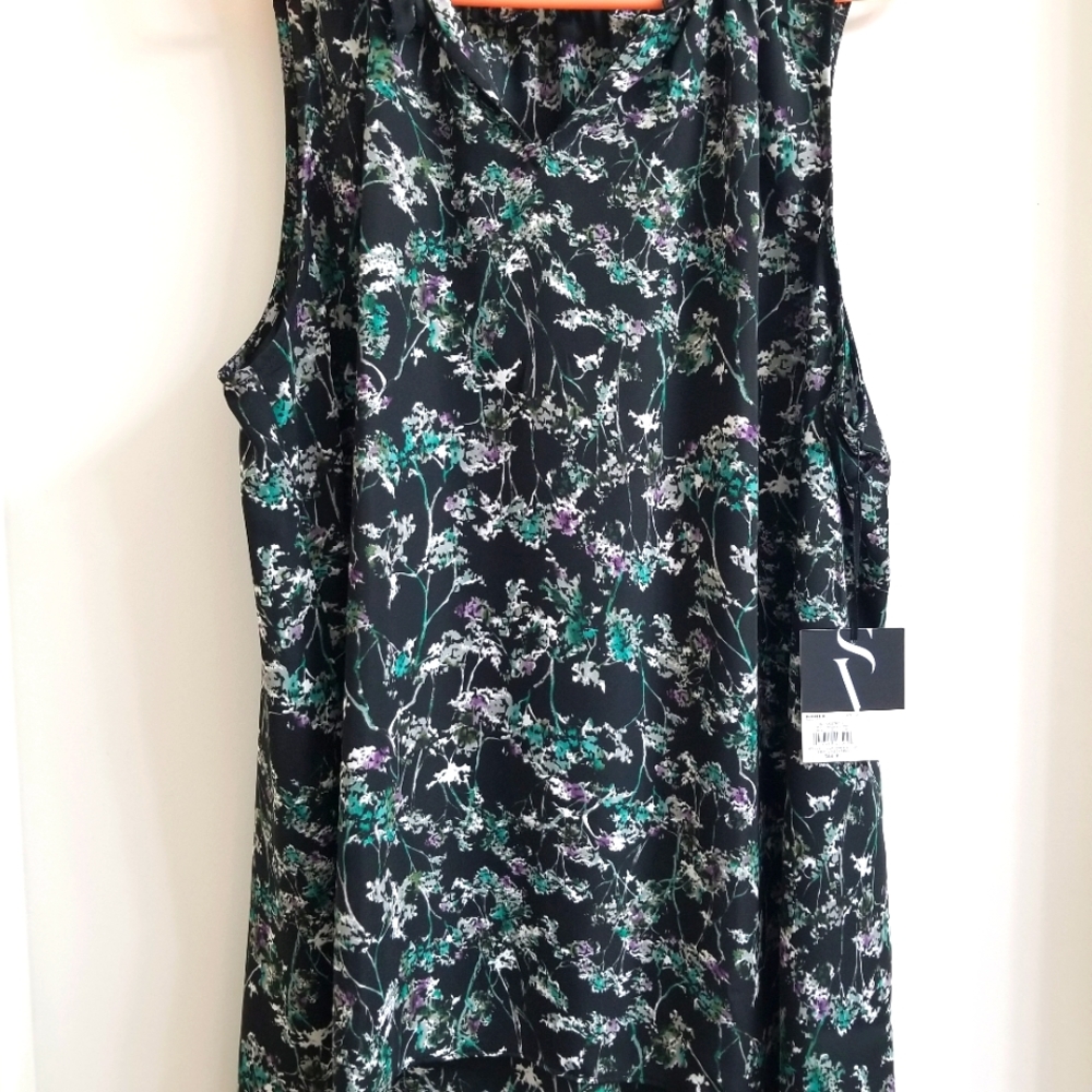 Plus Size Black/Blue Blouse